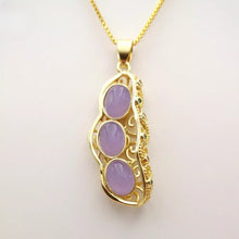 Load image into Gallery viewer, Nature Jade Purple Lucky Beans Pendant Necklace Gift Jewelry charm Blessing Luck