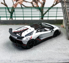 Load image into Gallery viewer, HH 1:64 White Sian Aventador SVJ Racing Sports Model Diecast Metal Car New