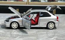 Load image into Gallery viewer, MH 1:18 Silver JDM Civic Type R EK9 Hatchback Engine Model Diecast Metal Car