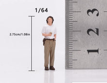Load image into Gallery viewer, 1:64 Painted Figure Model Miniature Resin Casual Man Standing Holding Coffee