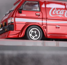 Load image into Gallery viewer, MK 1:64 HEC Red Coke Delica L300 Delivery Mini Van Model Diecast Metal Car New Collection