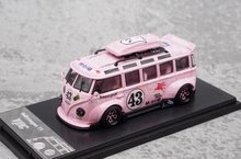 Load image into Gallery viewer, TPC 1:64 Pink VW T1 Kombi Van #43 Camper Model Diecast Metal Car New