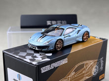 Load image into Gallery viewer, TOC 1:64 Ice Blue 488 Pista Coupe Sports Model Diecast Metal Car New Collection