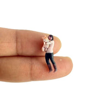 Load image into Gallery viewer, 1:64 Painted Figure Model Miniature Resin Diorama Dog Hugging Lady Headset Man