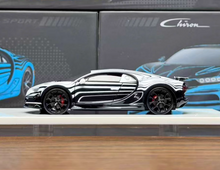 Load image into Gallery viewer, LJM 1:64 White Black Chiron Racing Sports Model Diecast Resin Car New Collection