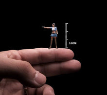 Load image into Gallery viewer, 1:64 Painted Figure Mini Model Miniature Car Scenes Resin Woman Police Officer