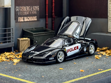Load image into Gallery viewer, King 1:64 Black NFS Police Enzo Racing Sports Model Diecast Metal Car New Collection