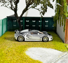 Load image into Gallery viewer, LJM 1:64 Black White Chiron Veyron Racing Sports Model Diecast Resin Car New