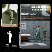 Load image into Gallery viewer, 1:64 Painted Figure Mini Model Miniature Resin Diorama Pilot Captain Army Salute New Scene