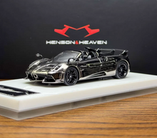 Load image into Gallery viewer, HH 1:64 Plating Black Huayra Tricolore Convertible Model Diecast Metal Car New Collection