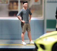 Load image into Gallery viewer, 1:64 Painted Unpainted Figure Model Miniature Resin Diorama Sand Akimbo Man Boy