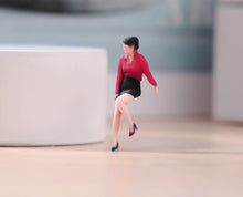 Load image into Gallery viewer, 1:64 Painted Figure Model Miniature Resin Diorama Office Lady Red Lean Woman