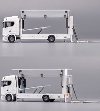 Load image into Gallery viewer, GCD 1:64 White Scania S730 Enclosed Double Deck Tow Truck Model Diecast Metal