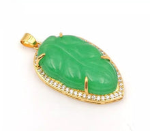 Load image into Gallery viewer, Nature Jade Leaf Pendant Necklace Gift Jewelry charm Blessing Lucky Fortune a