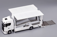 Load image into Gallery viewer, GCD 1:64 White Scania S730 Enclosed Double Deck Tow Truck Model Diecast Metal