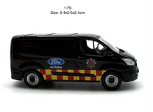 Load image into Gallery viewer, OXFORD 1:76 Black Transit Fire Rescue Vehicle Van Model Diecast Metal Car New Collection