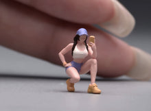 Load image into Gallery viewer, 1:64 Painted Figure Model Miniature Resin Sand Gym Fit Girl Sporty Woman Cap