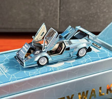 Load image into Gallery viewer, Topart 1:64 Ice Blue Countach LP500 #41 Sport Open Model Diecast Metal Car New Collection