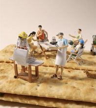 Load image into Gallery viewer, 1:64 Painted Figure Model Miniature Resin Diorama Sand Outdoor Picnic BBQ Party
