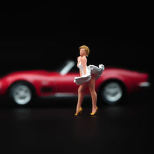 Load image into Gallery viewer, 1:64 Painted Figure Model Miniature Resin Diorama Sand White Dress Beauty Girl New