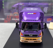 Load image into Gallery viewer, UM 1:64 Purple 500 HINO EVA Ranger Transporter Truck Model Diecast Metal Car