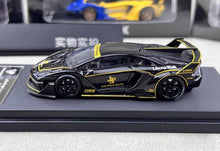 Load image into Gallery viewer, 1:64 Black JPS Aventador LP700-4 GT Evo LBWK Sport Model Diecast Metal Car New Collecction