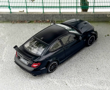 Load image into Gallery viewer, Tarmac 1:64 Black Benz C63 AMG Coupe Sports Model Diecast Metal Car New Collection
