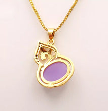 Load image into Gallery viewer, Nature Jade Purple Gourd Pendant Necklace Gift Jewelry charm Blessing Fortune