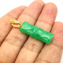 Load image into Gallery viewer, Nature Jade Green Bamboo Pendant Necklace Gift Jewelry charm Blessing Lucky New