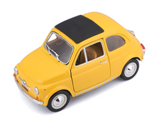 Load image into Gallery viewer, Bburago 1:21 Yellow 1965 500F Classic Vintage Model Toy Diecast Metal Car BN