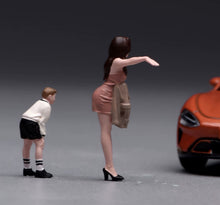 Load image into Gallery viewer, 1:64 Painted Figure Model Miniature Resin Sand Diorama Mom and Son Lady Boy Set