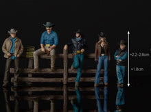 Load image into Gallery viewer, 1:64 Painted Figure Model Miniature Resin Diorama Sand Toy Cow Boy Cool Set