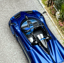 Load image into Gallery viewer, CM 1:64 Blue Carbon Huayra Tricolore Convertible Model Diecast Metal Car New Collection