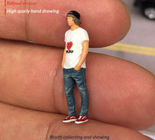 Load image into Gallery viewer, 1:64 Painted Figure Mini Model Miniature Resin Diorama Street Tattoo Man Boy Guy