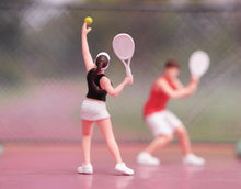 Load image into Gallery viewer, 1:64 Painted Figure Model Miniature Resin Diorama Sand Sport Tennis Man Lady Toy New Collection
