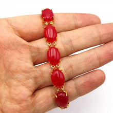 Load image into Gallery viewer, Nature Jade Beaded Bracelet Jewelry Blessing Lucky Fortune Gift For Her Red c