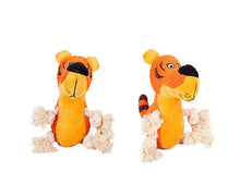 Load image into Gallery viewer, Dog Squeaky Toys Chew Puppy Fluffy Toy Durable Rope Teeth Grinding PET Tiger Cat