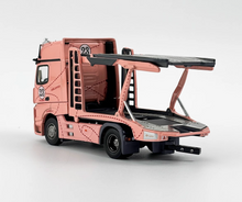 Load image into Gallery viewer, 1:64 Pink Actros Gigaspace 4x2 Trailer Truck LFA #23 Model Diecast Metal Car