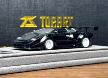 Load image into Gallery viewer, Topart 1:64 Black LBWK Countach Racing Sports Model Diecast Metal Car New Collection