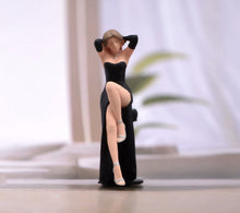 Load image into Gallery viewer, 1:64 Painted Figure Model Miniature Resin Diorama Sand Toy Black Dress Woman