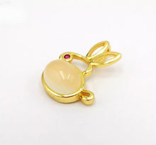 Load image into Gallery viewer, Nature Jade Cute Rabbie Pendant Necklace Gift Jewelry charm Blessing Lucky g