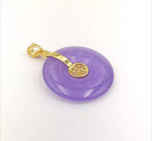 Load image into Gallery viewer, Nature Jade Pendant Necklace Gift Jewelry charm Blessing Fu Fortune Round Luck c