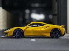 Load image into Gallery viewer, TOC 1:64 Yellow 488 Pista Coupe Sports Model Diecast Metal Car New Collection