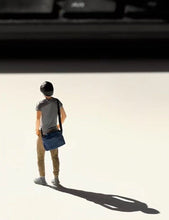 Load image into Gallery viewer, 1:64 Painted Figure Mini Model Miniature Car Scenes Resin Man Crossbody Bag Boy