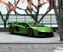 Load image into Gallery viewer, HH 1:64 Green Sian Aventador SVJ Racing Sports Model Diecast Metal Car New