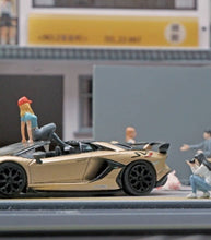 Load image into Gallery viewer, 1:64 Painted Figure Mini Model Toy Miniature Car Scenes Resin Hot sitting girl
