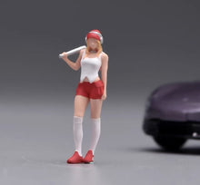 Load image into Gallery viewer, 1:64 Painted Figure Model Miniature Resin Diorama Sand Street Lady Headset Girl