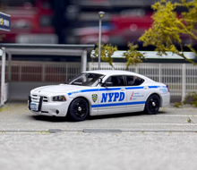 Load image into Gallery viewer, Rollin 1:64 White Highway Police Charger Muscle Model Diecast Metal Car New Collection