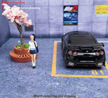 Load image into Gallery viewer, 1:64 Painted Figure Mini Model Miniature Resin Diorama Toy Girl Carrying Guitar