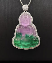 Load image into Gallery viewer, Nature Jade Guanyin Pendant Necklace Gift Jewelry charm Blessing Luck Jewelry f
